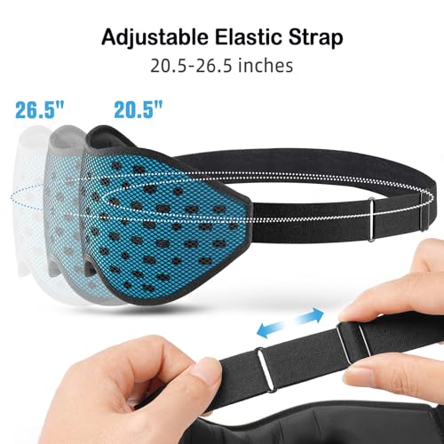 LitBear Breathable Sleep Mask, 3D Eye Mask Sleep for Side Sleeper Women Men - color: Blue