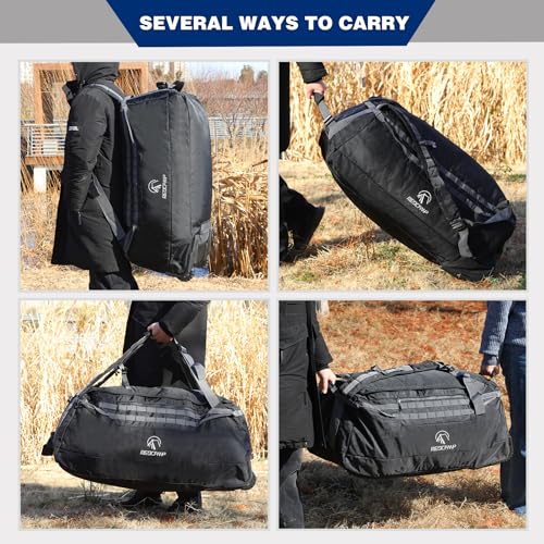 REDCAMP 140L Large Collapsible Rolling Duffel Bag with Wheels for Vacation - color: Black 140L‑2 Wheels