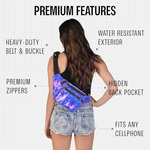 SoJourner Waterproof Holographic Fanny Pack, Galaxy Outer Space - color: Outter Space