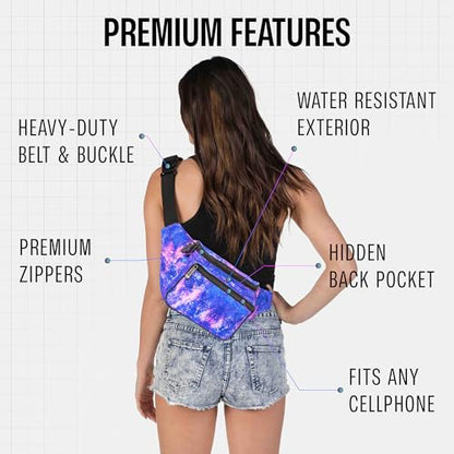 SoJourner Waterproof Holographic Fanny Pack, Galaxy Outer Space - color: Outter Space