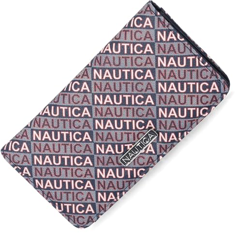 Nautica Seaside Slim Womens Wallet RFID Blocking Credit Card Holder, Coin Purse, Checkbook Organizer Clutch, Small Vegan Leather Wallet for Travel, Black Jacquard - color: Black Jacquard