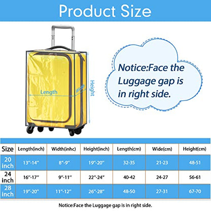 Sadnyy 3 Pcs Clear Luggage Cover Gray Border Regular Style - color: Gray Border, style: Regular Style