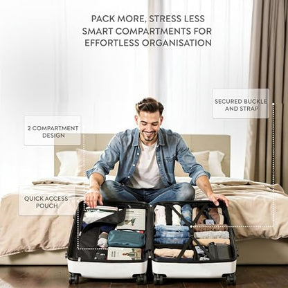 3-Piece Luggage Set Expandable Hardside Polypropylene Suitcase Set with TSA Locks & 8 Silent Spinner Wheels Lightweight Nested Suitcases Travel Set American Airline-Approved Carry-On - White - color: White, size: 3-Piece Set