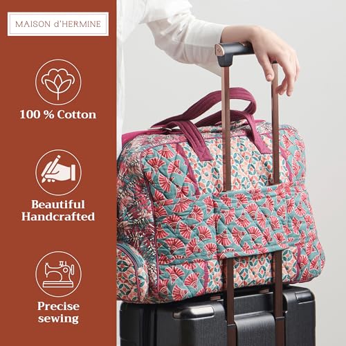 Maison d' Hermine Weekender Bags for Women Cotton Quilted Duffel Overnight Luggage Weekend Bag for Men Gym Gifts Travel - color: 004 - Bamako