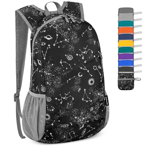 ZOMAKE Lightweight Packable Backpack 20L, Foldable Small Daypack for Hiking - color: Star Print