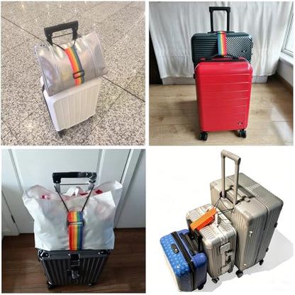 Luggage Connector Straps,Adjustable Bag Luggage Straps 2PCS Black+Blue - color: Black+Blue