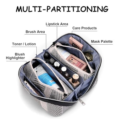 BOYATU Makeup Bag, Makeup Organizer, Toiletry Travel Bag for Women - Black - color: C-4-Black