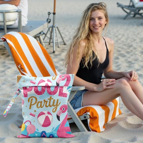 Pool Wet Dry Waterproof Bag, Travel Laundry Wet Bag for Swimsuit - color: Pool2