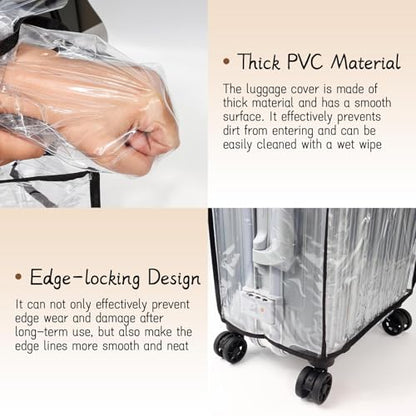 PVC Suitcase Cover Protector,20/22/24/26/28/30 Inch Suitcase Baggage Covers,Transparent Luggage Cover for Wheeled Suitcases (30‘’) - size: 30‘’