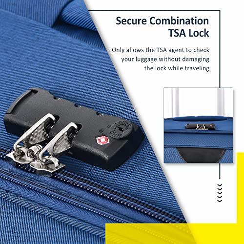 GDFStudio 3 Piece Softside Luggage Set Expandable Spinner Suitcases with TSA Lock,Lightweight Travel Luggage Set 22/26/30 Inch Upright Rolling Suitcases with Wheels,Durable Polyester Carry On,Blue - color: Blue(22/26/30inch), size: 22/26/30In