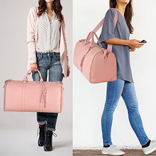 Ytonet Garment Duffle Bags for Travel, Convertible Carry On Garment Bag - color: Pink, style: Tote