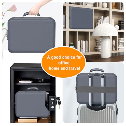 DocSafe 5200°F Fireproof Document Organizer Box with Lock, Gray (Soft) - color: Gray, size: 15"x11"x4.1"