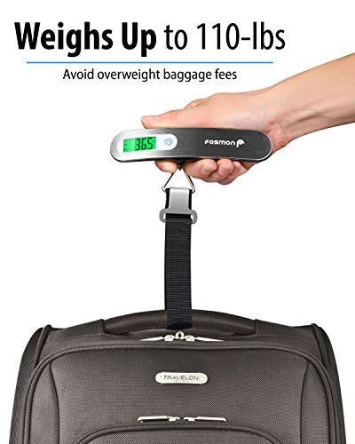 Fosmon Digital Luggage Scale, 110lbs Suitcase Baggage Scale, 1 Pack Silver - color: Dark grey 1 pack