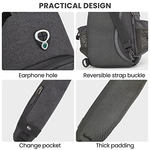 G4Free Canvas Crossbody Sling Bag with RFID Blocking for Women Men - color: Dark Grey