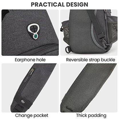 G4Free Canvas Crossbody Sling Bag with RFID Blocking for Women Men - color: Dark Grey