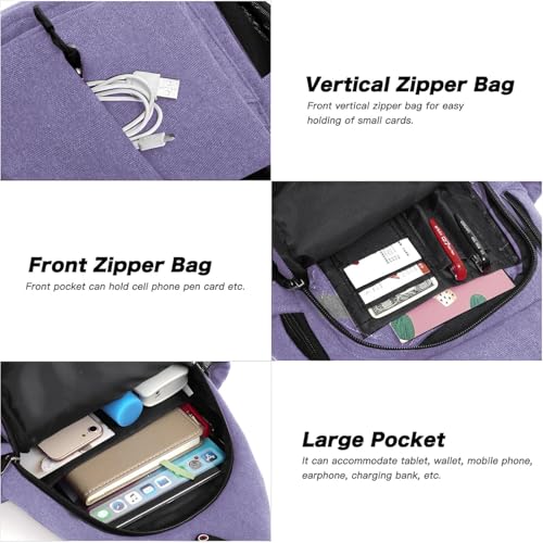 MOSISO Crossbody Sling Bag for Women, Shoulder Backpack, Hiking Daypack Bag - color: Lilac