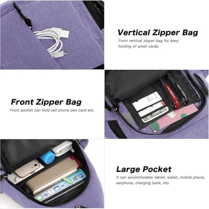 MOSISO Crossbody Sling Bag for Women, Shoulder Backpack, Hiking Daypack Bag - color: Lilac
