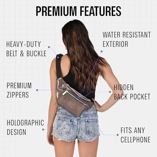 SoJourner Waterproof Holographic Fanny Pack, Copper Glitter - color: Copper Glitter