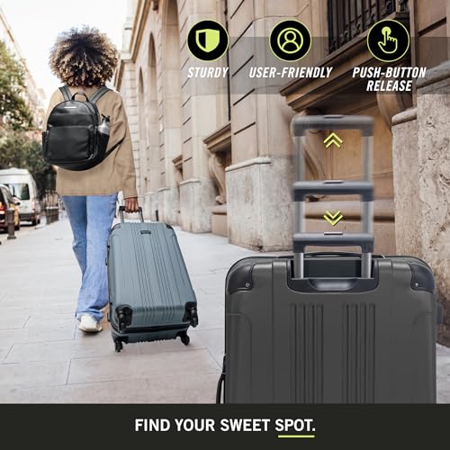 Kenneth Cole REACTION Out of Bounds 경량 하드쉘 4륜 스피너 수하물, 차콜, 3개 세트 (20인치, 24인치, 28인치), Kenneth Cole Reaction Out of Bounds 경량 하드쉘 4륜 스피너 캐리어 - color: 차콜, size: 3개 세트 (20인치, 24인치, 28인치)