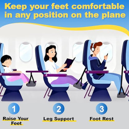 Airplane Foot Hammock for Plane Travel 2 Pack