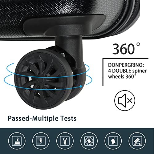 Luggage Sets 3 Piece(20/24/28)-Suitcase Set- Luggage with Wheels-PC + ABS Durable Lightweight Rotating hardshell suitcase 5PCS (Black)… - color: 5pcs Black, size: 20/24/28