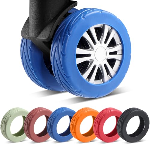 8Pcs Upgrade Luggage Wheel Covers, Travel Accessories (Blue) - color: Blue
