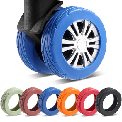 8Pcs Upgrade Luggage Wheel Covers, Travel Accessories (Blue) - color: Blue
