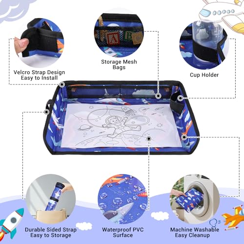 COOLBEBE Airplane Tray Table Cover, Foldable Travel Tray Cover - color: Blue Plane