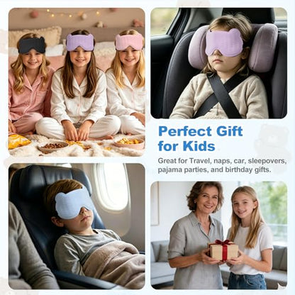 Kids Sleep Mask, 3D Blackout Sleep Mask for Kids, Girls & Boys Ages 5-15 - color: Blue