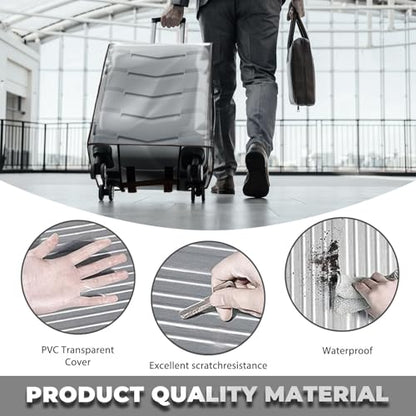 3 Pieces Clear PVC Suitcase Covers for Luggage, Waterproof Anti-scratch Luggage Cover Protector with Hook and Loop, Full Thicken Transparent Suitcase Protector for Traveling Fits 20" 24" 28" (3 PCS)