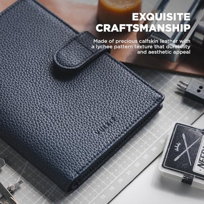 VULKIT Dual Passport Wallet for RFID 2 Passports Holder - color: Navy
