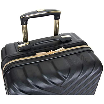 Kenneth Cole REACTION Madison Square Lightweight Hardside Chevron Expandable Spinner Luggage, Black, 2-Piece (20" Carry On + Backpack) - color: Black, size: 2-Piece (20" Carry On + Backpack)