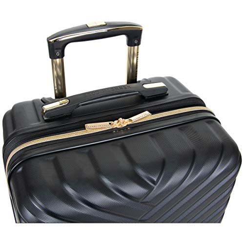 Kenneth Cole REACTION Madison Square Lightweight Hardside Chevron Expandable Spinner Luggage, Black, 2-Piece (20" Carry On + Backpack) - color: Black, size: 2-Piece (20" Carry On + Backpack)