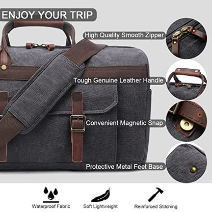 Canvas Duffle Bag for Men & Women - color: 4-Black