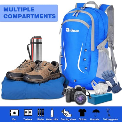 ZOMAKE Lightweight Packable Backpack 35L, Foldable Backpacks Water Resistant Collapsible Light Daypack for Hiking(Dark Blue) - color: Dark Blue B, size: 35L