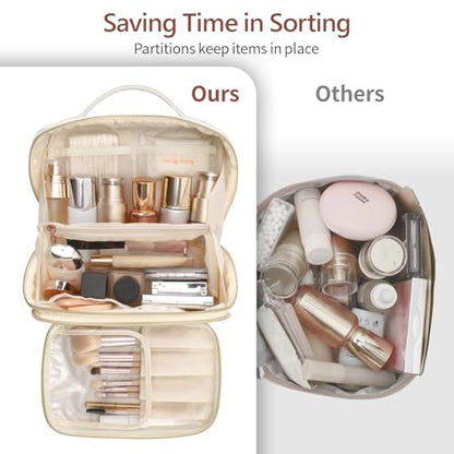 PACKISM Quilted Travel Makeup Bag for Women - Cosmetic Organizer for Travel