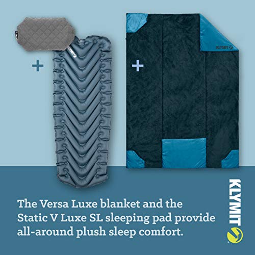 Klymit Luxe Travel Pillow, Lightweight Inflatable Hybrid Airplane, Backpacking, Hammock, and Camping Pillow, Grey