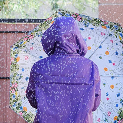 Totes Auto Open/Close Compact Umbrella with Printed Under Canopy - color: Floral