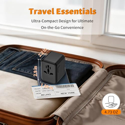 CC Store Universal Travel Adapter with 3 USB-C& 2 USB-A Ports 17.5W 검정 - color: 블랙-17.5W