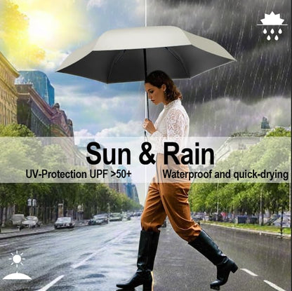 Mini Travel Umbrella, UPF 50+ Compact Fits in Purse - color: White