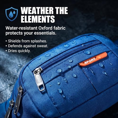 6 Pcs Fanny Packs Bulk for Travel Running Women Men - style: Multi-zipper Style|6pcs