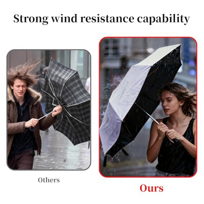 Automatic Mini Travel Umbrellas for Rain/Sun, Small Lightweight Folding Auto Open/Close Windproof Compact Umbrellas for Women Men, Fits Car & Backpack - color: Purple