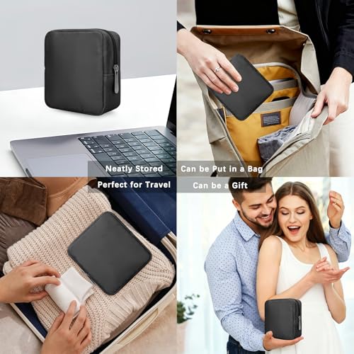 Electronics Travel Organizer, Small Tech Pouch for Cables & Chargers - color: Black