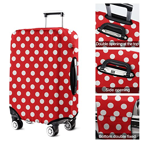 Polka Dot Luggage Cover Protector Fit 29-32 Inch, Red White - color: Luggage Cover-3, size: XL(29-32in)