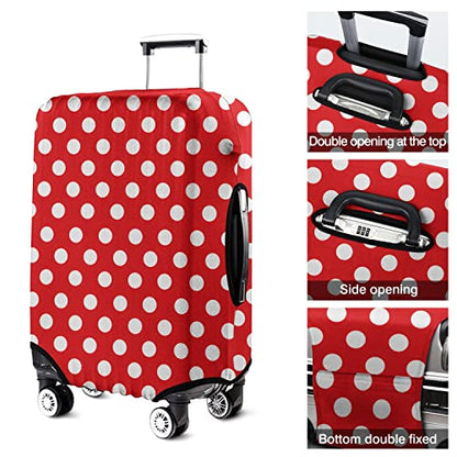 Polka Dot Luggage Cover Protector Fit 25-28 Inch, Red White - color: Luggage Cover-3, size: L(25-28in)