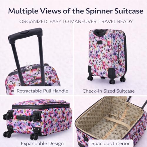Karriage-Mate 4-Piece Expandable Softside Luggage Set with Spinner Wheels, Lightweight Travel Suitcases for Trips (WC) - color: WC