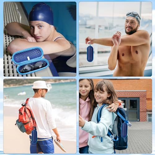 Swim Goggle Case, Protective Cases with Clip - color: Dark Blue