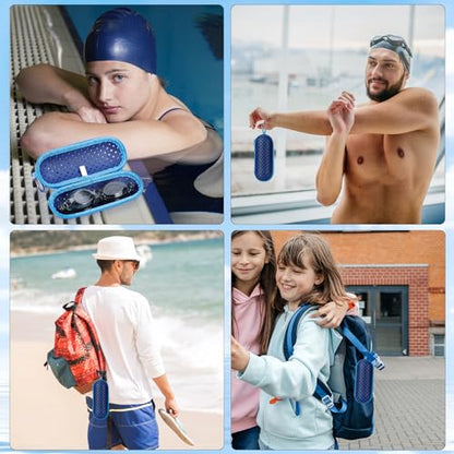 Swim Goggle Case, Protective Cases with Clip - color: Dark Blue