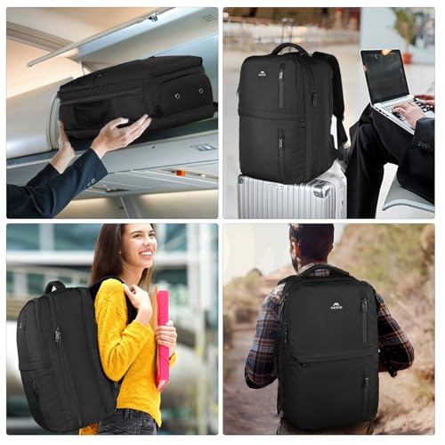 MATEIN Extra Large 45L Travel Backpack, Airline Approved 18 Inch Backpack - color: Black, size: XX-Large