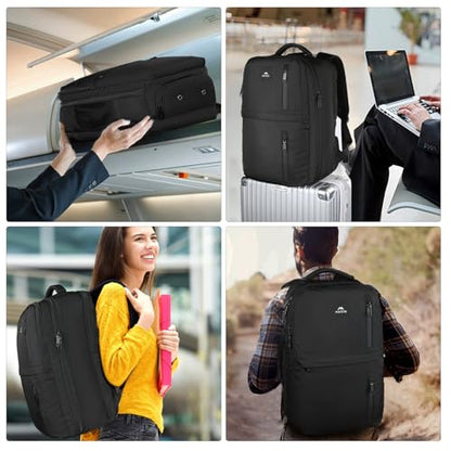 MATEIN Extra Large 45L Travel Backpack, Airline Approved 18 Inch Backpack - color: Black, size: XX-Large